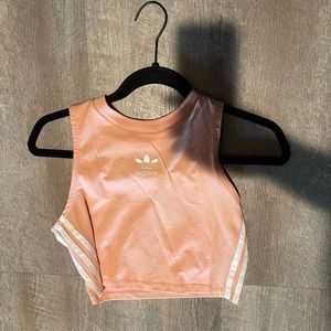 Adidas crop tank in peach
